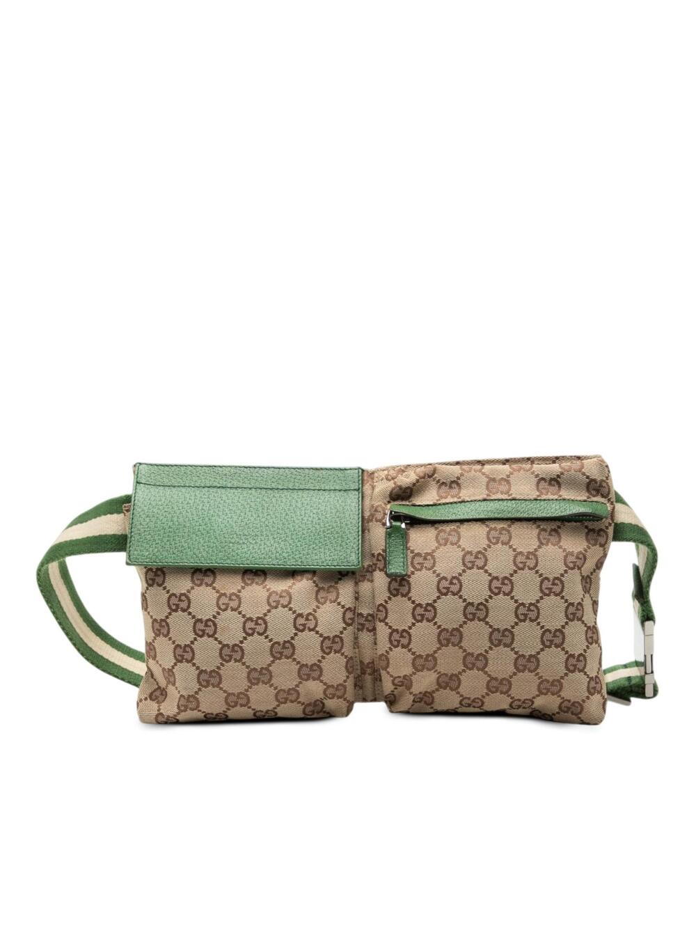 Gucci Gg Canvas Web Double Pocket Belt #341640G60B